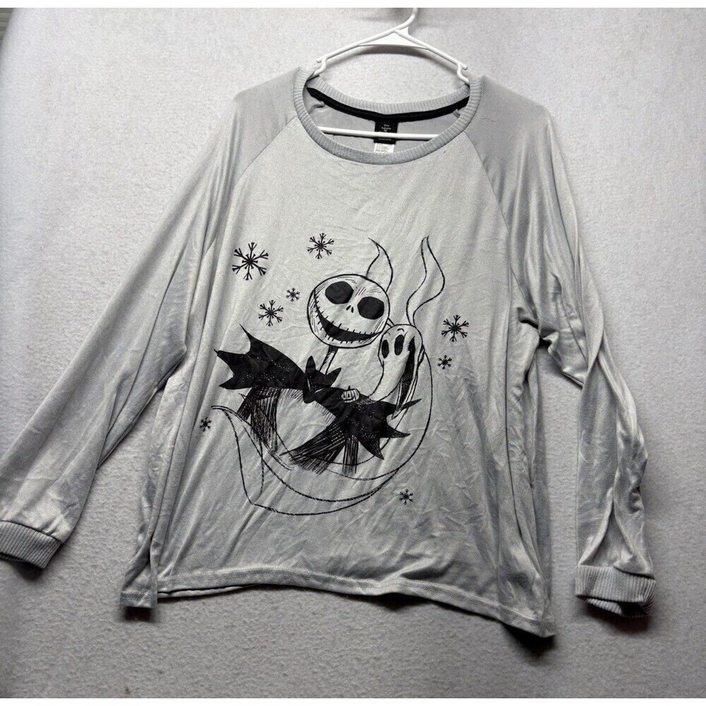 Disney pajama set Nightmare Before Christmas Gray Black 2XL Plus Size 18-20W - Picture 2 of 6
